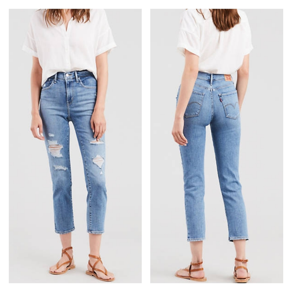 LEVIS 724 High‎ Rise Straight Crop Jeans Size 30